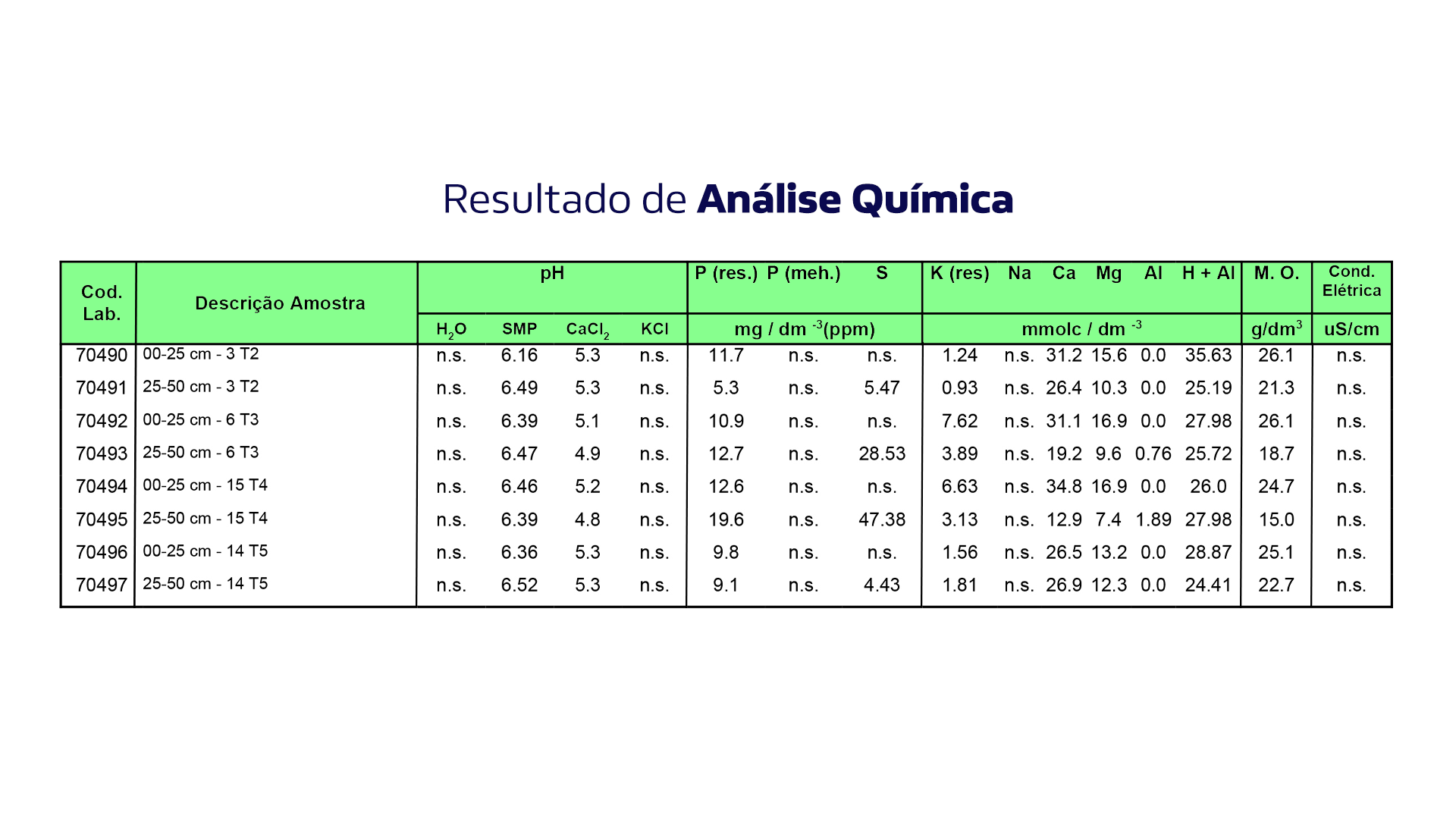 Exemplo Laudo De Analise De Solo