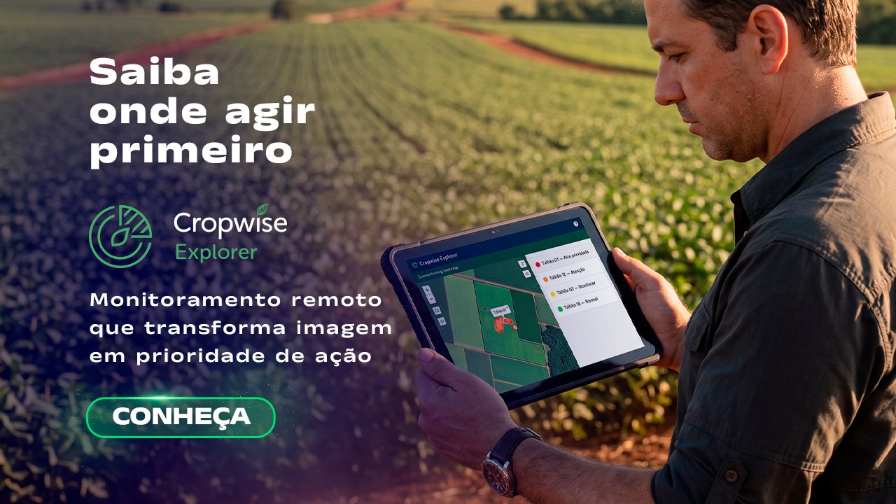 Banner Cropwise Explorer: monitoramento remoto e zonas de manejo para taxa variável no algodão